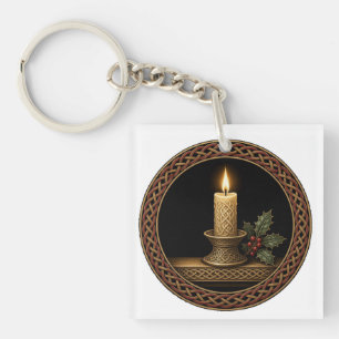 Porte-clés Bougie de Noël Nœud Celtique sur Appui de Fenêtre