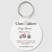 Porte-clés Boulangerie brownie ajouter les ingrédients fabriq (Verso)