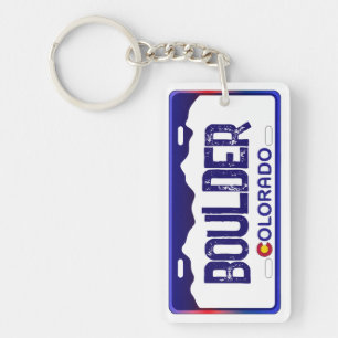 Porte-clés Boulder Colorado bleu plaque porte - clé