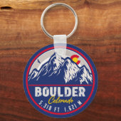 Porte-clés Boulder Colorado Retro Sunset Mountain Souvenirs (Recto)