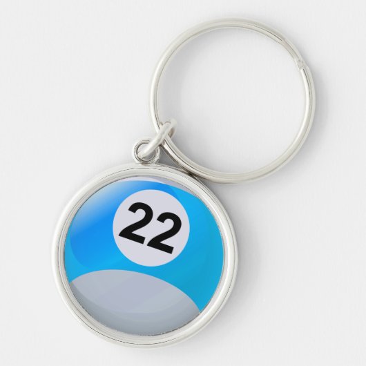 Porte-clés Boule de billards du numéro 22 (Devant)
