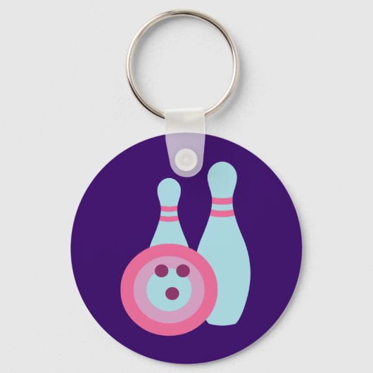 Porte-clés Boule de Bowling et Pins (Recto)