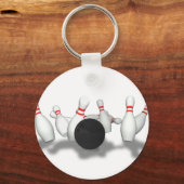 Porte-clés Boule de Bowling & Pins : Modèle 3D : (Recto)