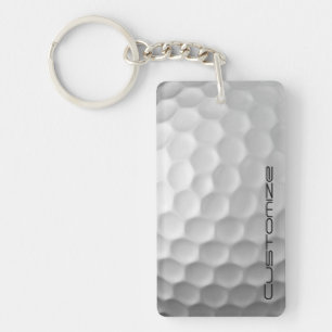 Porte-clés Boule de golf avec texte personnalisé