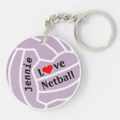 Porte-clés Boule de net-ball d'amour personnalisée (Dos)