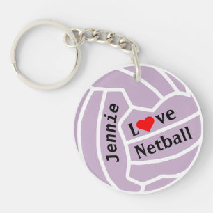 Porte-clés Boule de net-ball d'amour personnalisée