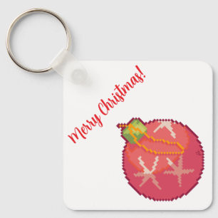Porte-clés Boule de Noël joyeuse, Pixelart, Pixel Art 