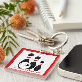 Porte-clés Boule de quilles et épingles noir et rouge (Devant Droit)