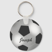 Porte-clés Boule de soccer en argent personnalisable (Recto)