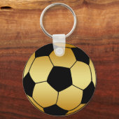 PORTE-CLÉS BOULE DE SOCCER OR ET NOIR (Recto)
