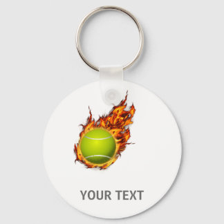 Porte-clés Boule de tennis personnalisée sur le feu Tennis Th