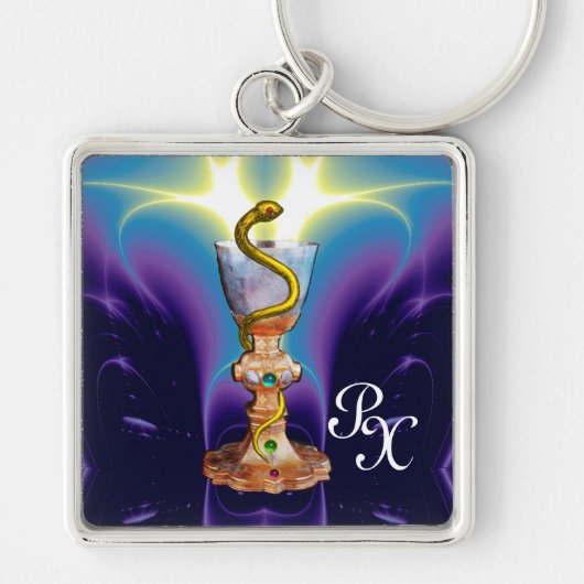 PORTE-CLÉS BOULE D'HYGÉIE, MÉDECINE, MONOGRAMME DE PHARMACIE (Devant)