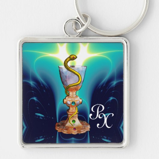 PORTE-CLÉS BOULE D'HYGÉIE, MÉDECINE, MONOGRAMME DE PHARMACIE (Devant)