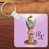 PORTE-CLÉS BOULE D'HYGÉIE, MÉDECINE, MONOGRAMME DE PHARMACIE (Recto)