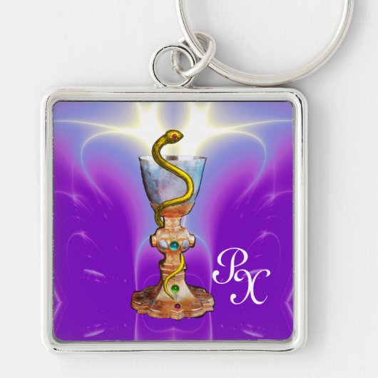 PORTE-CLÉS BOULE D'HYGÉIE, MÉDECINE, MONOGRAMME DE PHARMACIE (Devant)