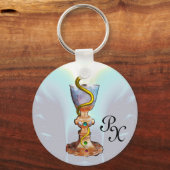 PORTE-CLÉS BOULE D'HYGÉIE, MÉDECINE, MONOGRAMME DE PHARMACIE (Recto)