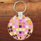 Porte-clés Boule Disco Moderne Gold Purple Rétro (Verso)