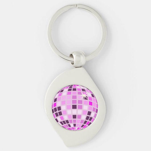 Porte-clés Boule Disco Rose Moderne (Devant)