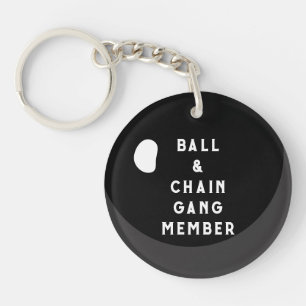 Porte-clés Boule drôle et chaîne