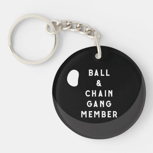 Porte-clés Boule drôle et chaîne (Devant)