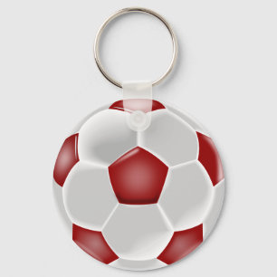 Porte-clés Boule rouge et blanche