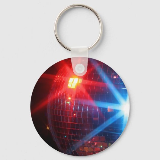 Porte-clés Boule tournante disco miroir avec lumières laser (Recto)