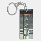 Porte-clés Bouleau en verre biseauté arbres argent métallique (Devant gauche)