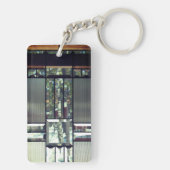 Porte-clés Bouleau en verre biseauté arbres argent métallique (Dos)