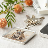 Porte-clés Bouledogue (Côté)