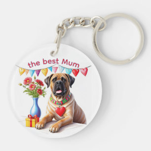 Porte-clés Bouledogue anglais Mastiff meilleure maman fête de