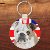Porte-clés Bouledogue britannique avec Union Jack (Verso)