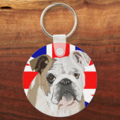 Porte-clés Bouledogue britannique avec Union Jack (Recto)