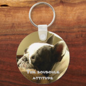 Porte-clés Bouledogue francais attitude (Recto)