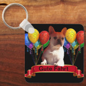 Porte-clés Bouledogue français avec des ballons (Recto)