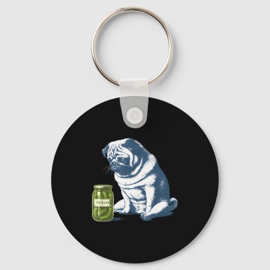 Porte-clés Bouledogue français avec pot de cornichons mème dr (Recto)