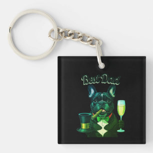 Porte-clés Bouledogue français cigare 
