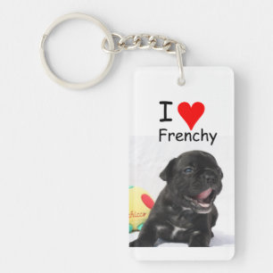Porte-clés Bouledogue français cœur French Bulldog 