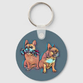 Porte-clés Bouledogue français joue avec plaisir (Verso)