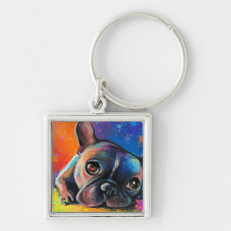 Porte-clés Bouledogue français mignon peignant Svetlana