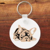 Porte-clés Bouledogue Français rose (Recto)