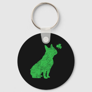 Porte-clés Bouledogue français Shamrock St Patricks Day Frenc