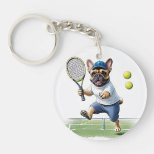 Porte-clés Bouledogue français Tennis Fête des pères Bouledo