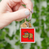 Porte-clés Bouledogue Keychain de bande dessinée (main)