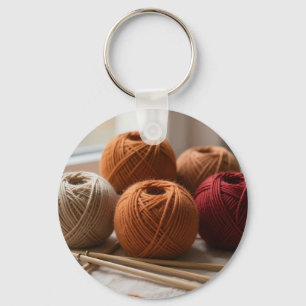 Porte-clés Boules de Laine Cosy Tricot Tons d'Automne