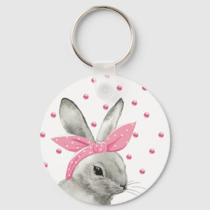 Porte-clés Boulet mignon avec Bow rose