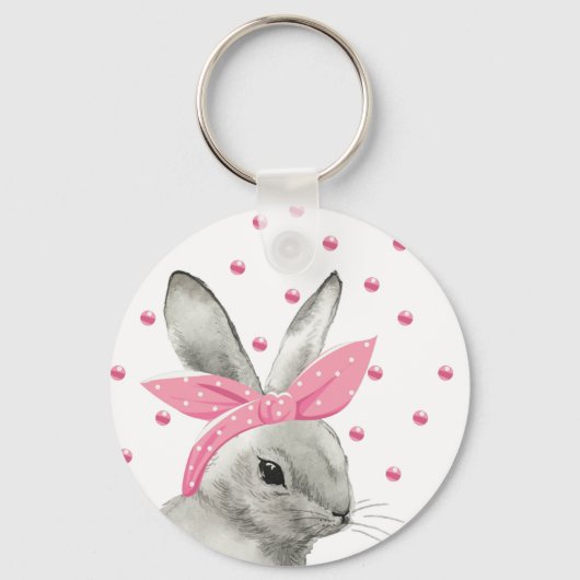 Porte-clés Boulet mignon avec Bow rose (Recto)