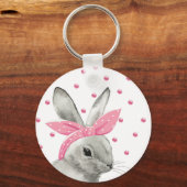 Porte-clés Boulet mignon avec Bow rose (Recto)