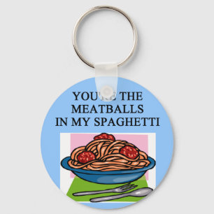 Porte-clés BOULETTES DE VIANDE et amants de spahgetti