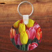 Porte-clés Bouquet coloré de tulipes de printemps (Recto)