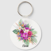 Porte-clés Bouquet de belles fleurs tropicales (Verso)